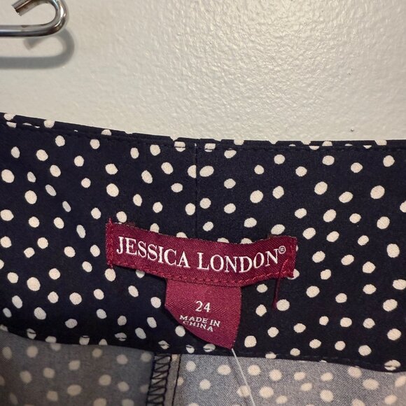 NWOT Jessica London Womens Polka Dot Capri Pants Size 24 Navy & White - Picture 6 of 7